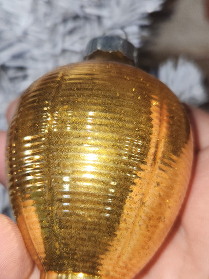 Vintage Shiny Brite Glass Chinese Lantern Ornament Gold Christmas Ornament vo30