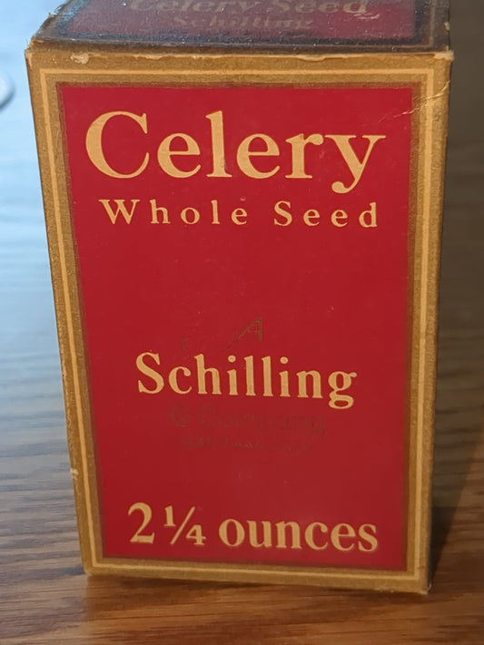 Vintage celery whole seed cardboard spice box t75