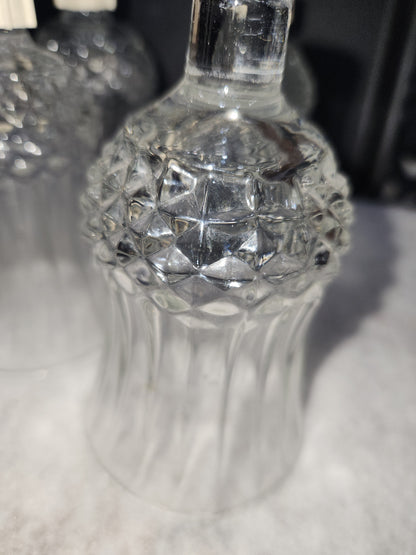 Vintage Home Interiors Diamond Crystal Glass Votive Cup Candle Holder Set of 4