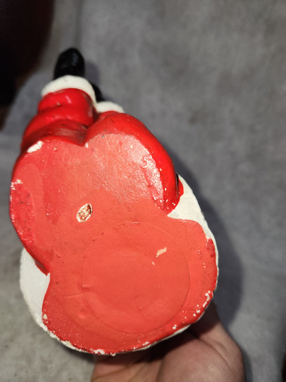 Vintage Paper Mache Santa Candle Holder Figures Japan Sticker JUST ONE sn89