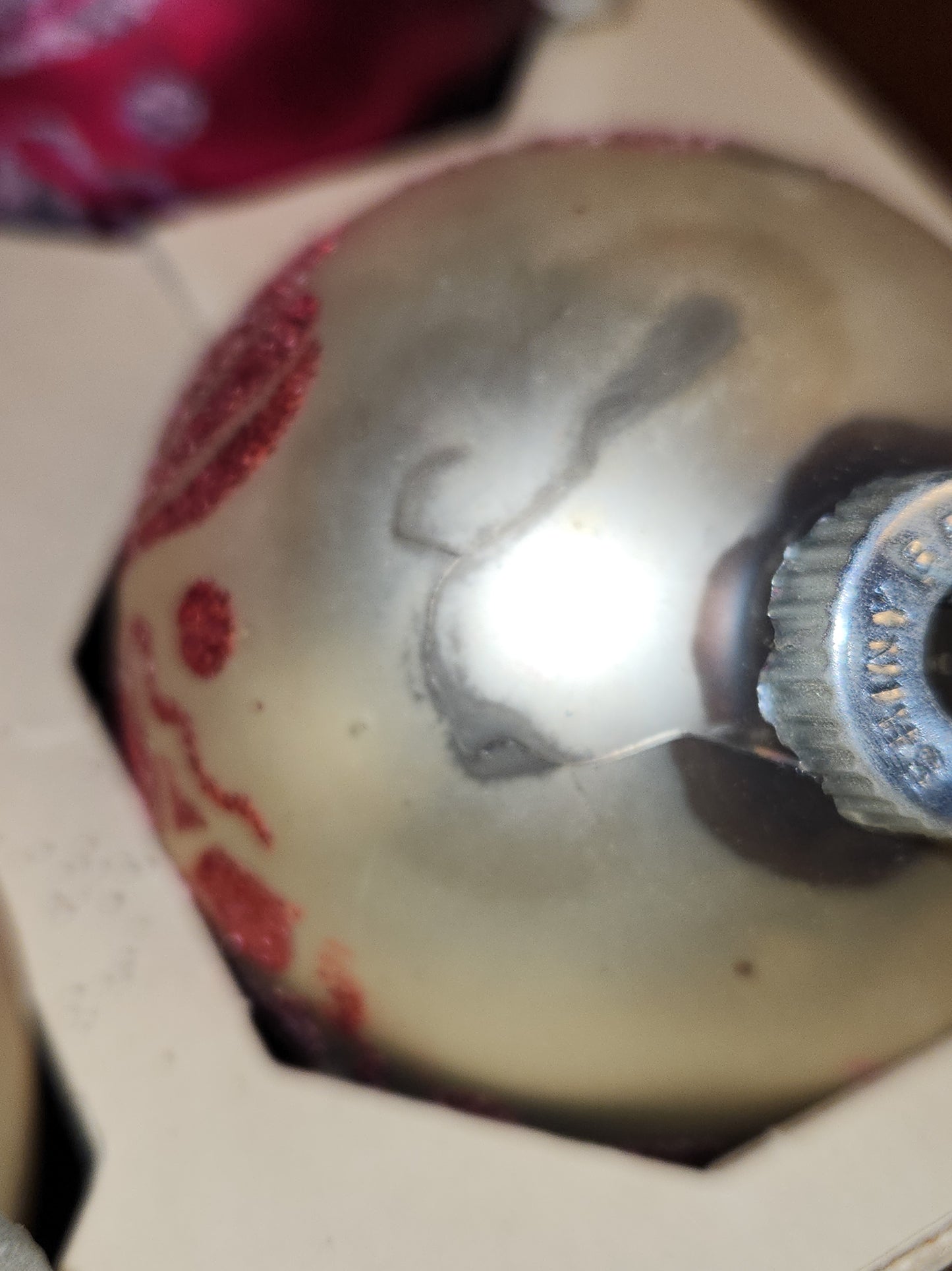 Vintage Shiny Brite Glass Ornaments with Mica Glitter In Box dated 1967 AS IS bo83