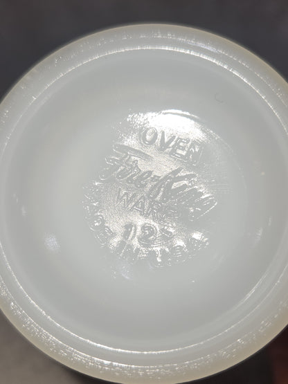 Vintage Fire King White Milk Glass Ribbed Swirl Tea Cup Oven Ware sugar bowl fk6