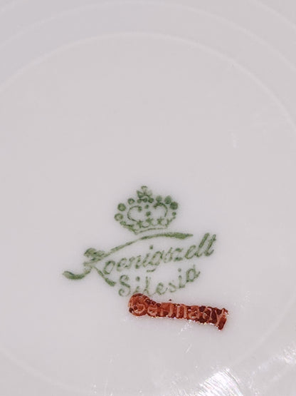 Antique Koenigszelt Silesia handled serving platter or plate. Germany pl77