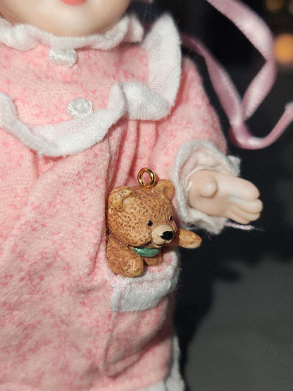 Vintage Hallmark Keepsake Ornament Mistletoe Miss First in Mistletoe Miss Series Set of 2 Doll & Teddy 2001