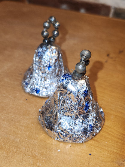 Vintage Foil Paper Mache Bell Christmas Ornaments