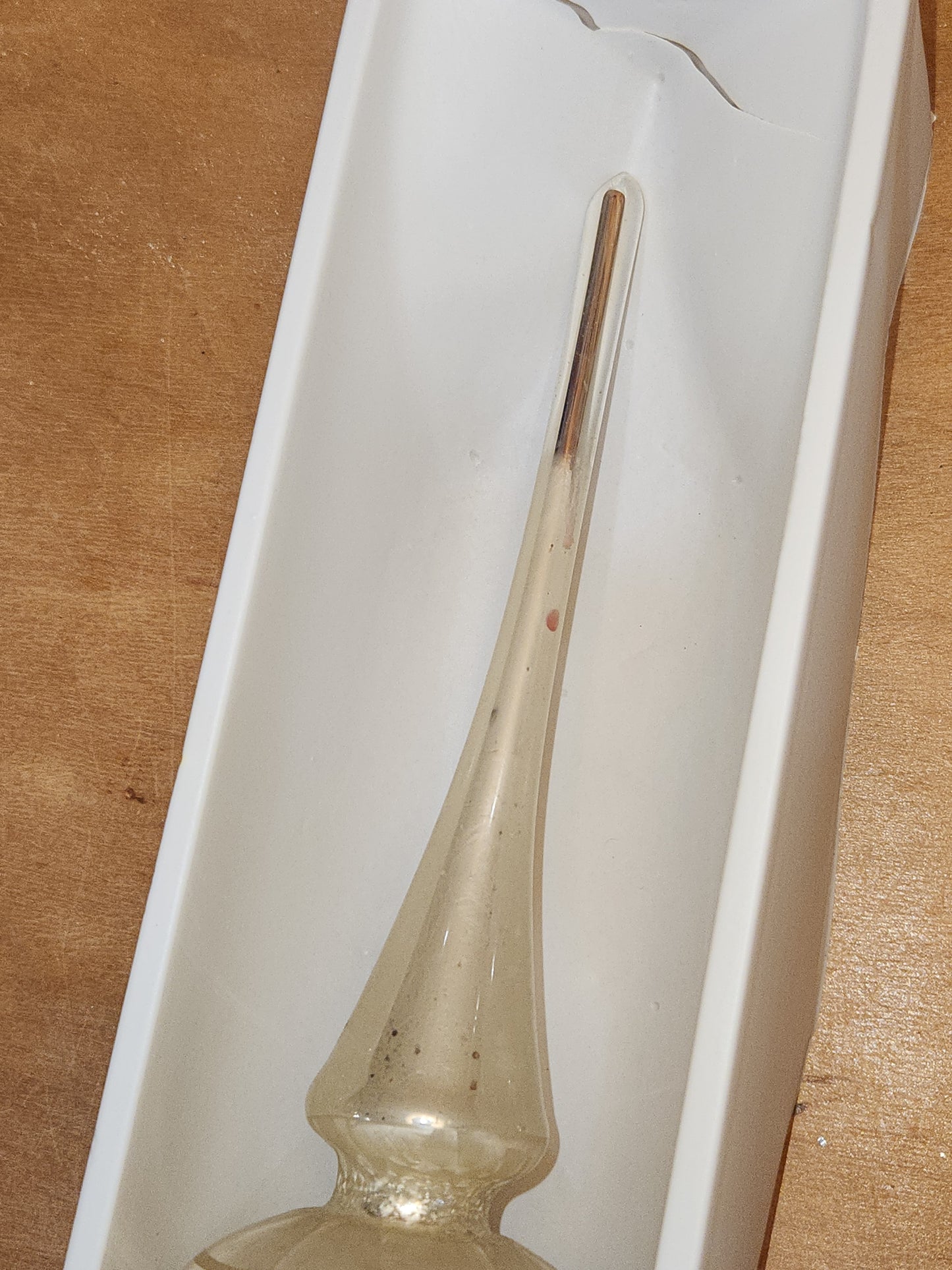 Vintage Rauch Hand Blown Mercury Glass Tree Topper White Gold Glass with Box Box tt11