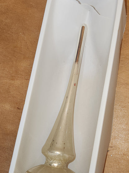 Vintage Rauch Hand Blown Mercury Glass Tree Topper White Gold Glass with Box Box tt11