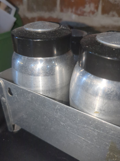 Kromex Vintage Aluminum Spice Set With Rare Flour And Sugar Shakers alum110
