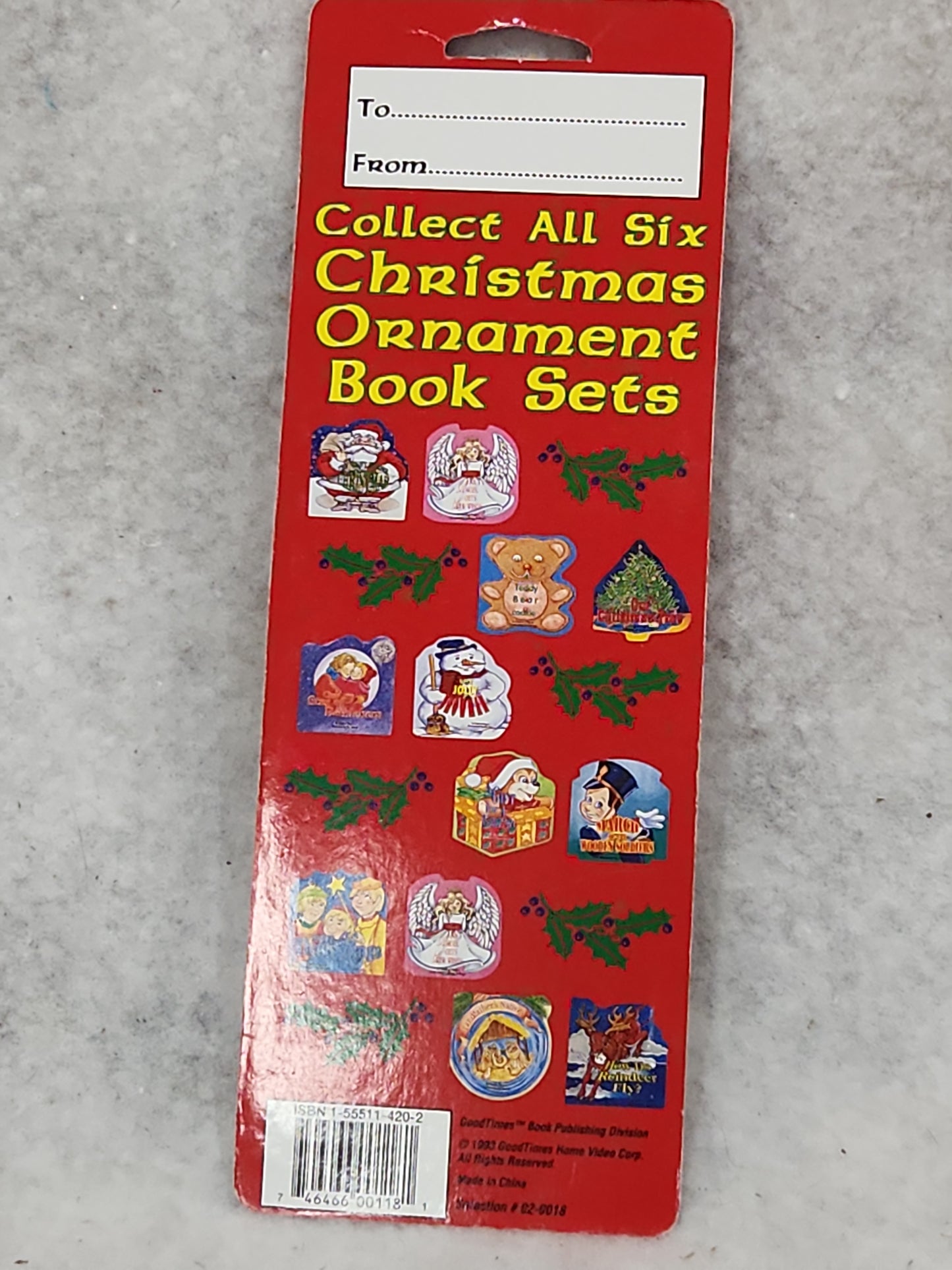Vintage GoodTimes Christmas Ornament Books Children's Stories 1993 NIP sealed NOS