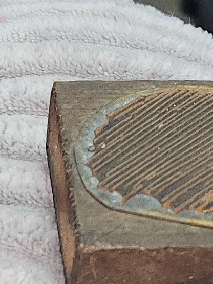 Vintage Wood Metal Newspaper Print Block Printer's Press People Walking pb2