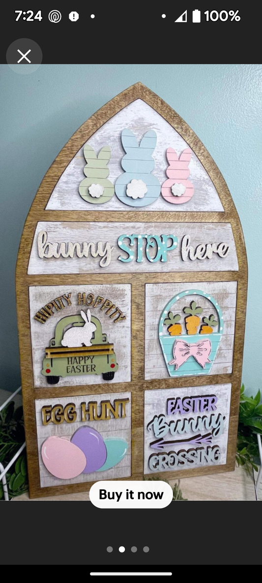 Interchangeable Flat tiered tray frame with Easter refill.