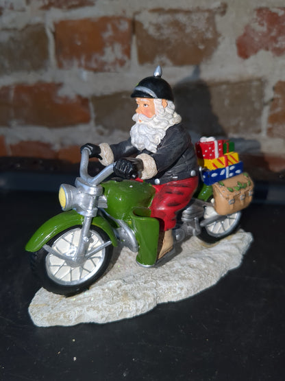 Christmas Limited Edition Rebel Without A Claus motorcycle Figurine "full throttle Christmas" by Hamilton r4