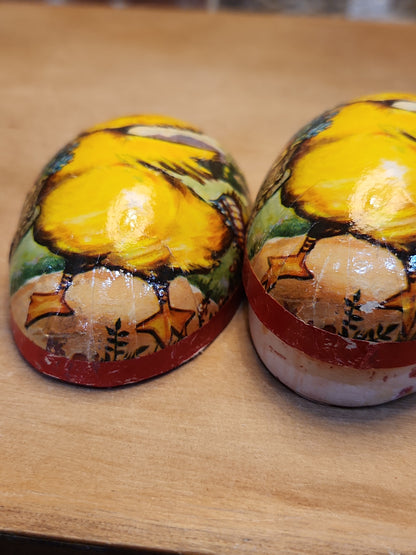 Vintage Easter Egg Candy Box Cardboard or Paper Mache Duck Flowers eg1