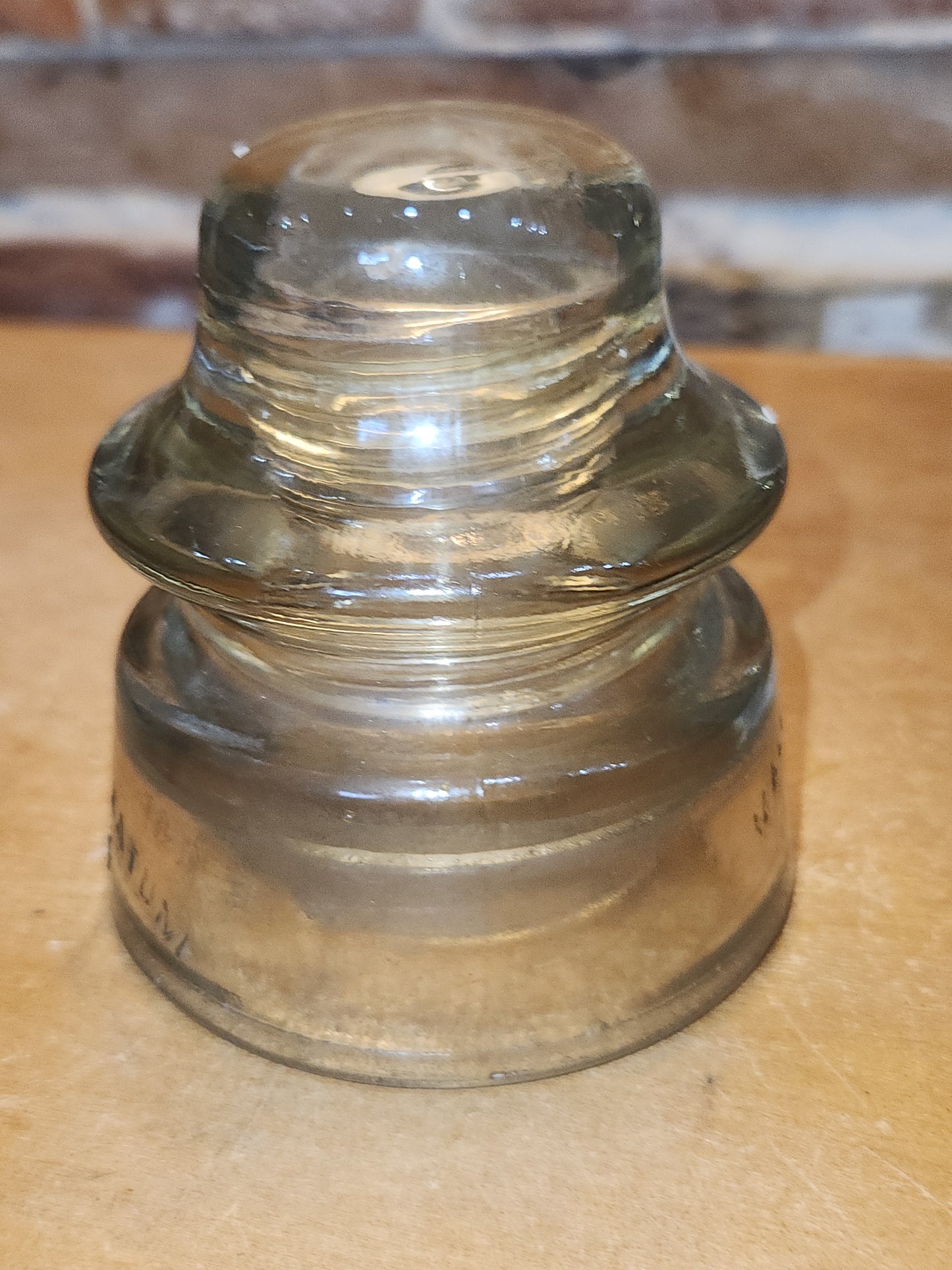 Vintage Whitall Tatum #4 Clear Glass Insulator wh8