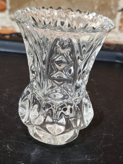 Vintage Mid Century Glass Crystal Yugoslavia Zajecar  Vase or toothpick holder vas67