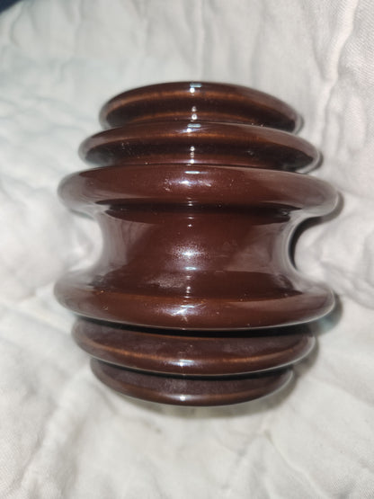 Illinois Electric Porcelain Co. Brown Glazed Ceramic Porcelain Telephone Insulator beehive spool iep1