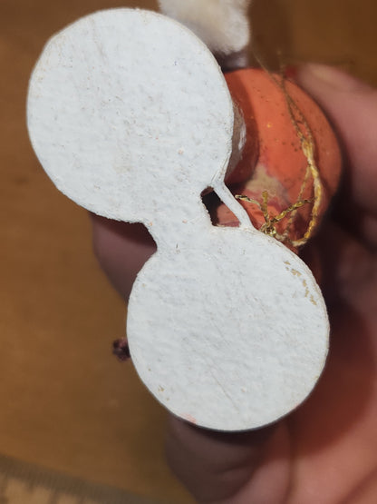 Vintage Putz Style Santa Claus Cardboard Mica Glitter Chenille Pipe Cleaner Figure sc33