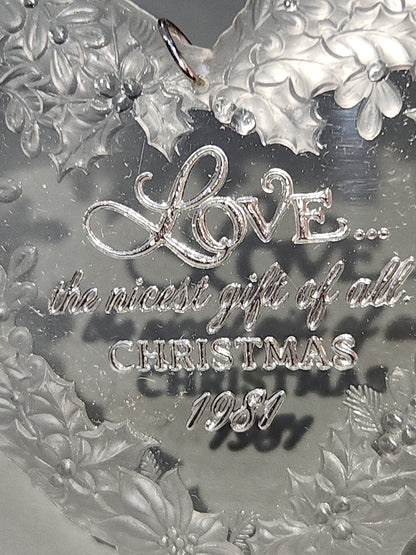 Hallmark Keepsake Ornament The Gift of Love Acrylic Heart 1981