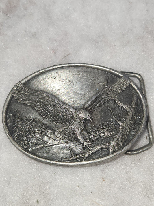 Vintage Siskiyou Pewter Belt Buckle A-15 Eagle American Patriotic 1983 bb6