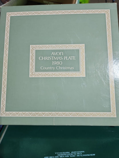 Vintage Avon Christmas 1980 Country Christmas Plate with Original Box. Enoch Wedgewood England