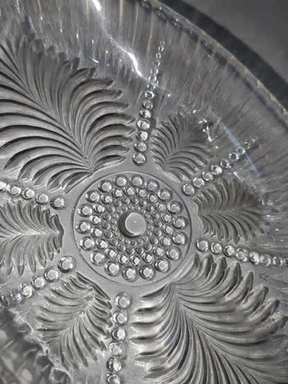 Vintage Anchor Hocking Feather and Pearl Relish Dish Depression Glass