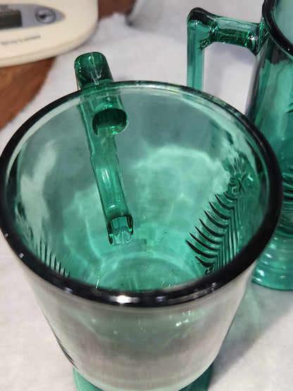 Vintage Indiana Glass Evergreen Tree Holiday Classic Footed Mug Set of 3 - 7oz mug5