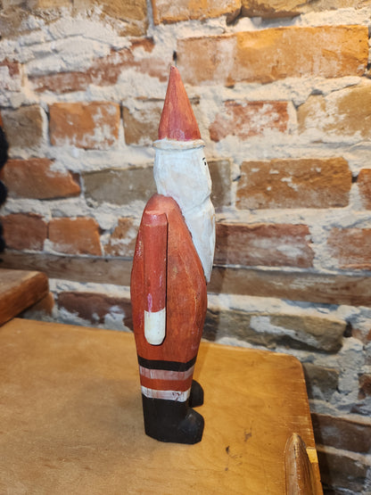 Folk Art Wood Santa Claus With Moveable Arms probably vintage