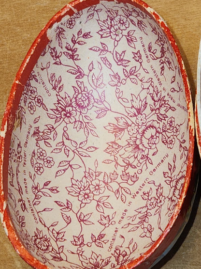 Vintage Easter Egg Candy Box Cardboard or Paper Mache Duck Flowers eg1