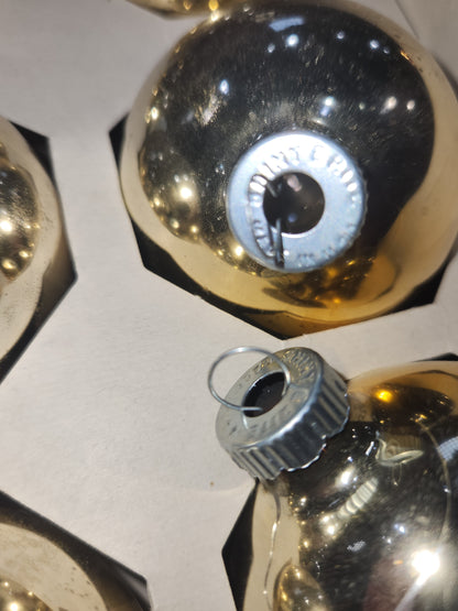 Box of Shiny Brite Brite gold ornament 2 1/2" bo43