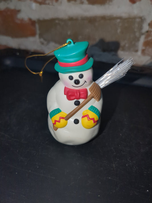 Vintage Avon Snowman Fiber Optic Light Up Ornament A1