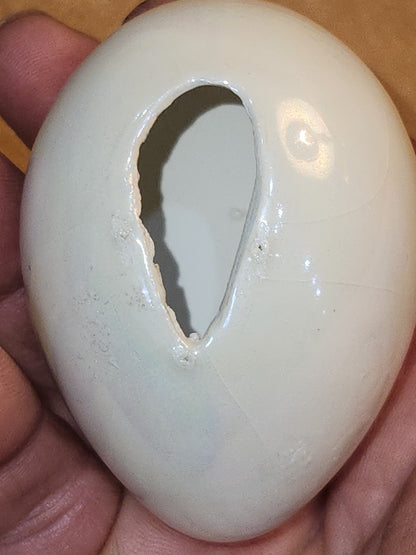 Vintage Porcelain Egg with 3D Bunnies, Flowers Leaves Eggs Gold Accents. Eg7