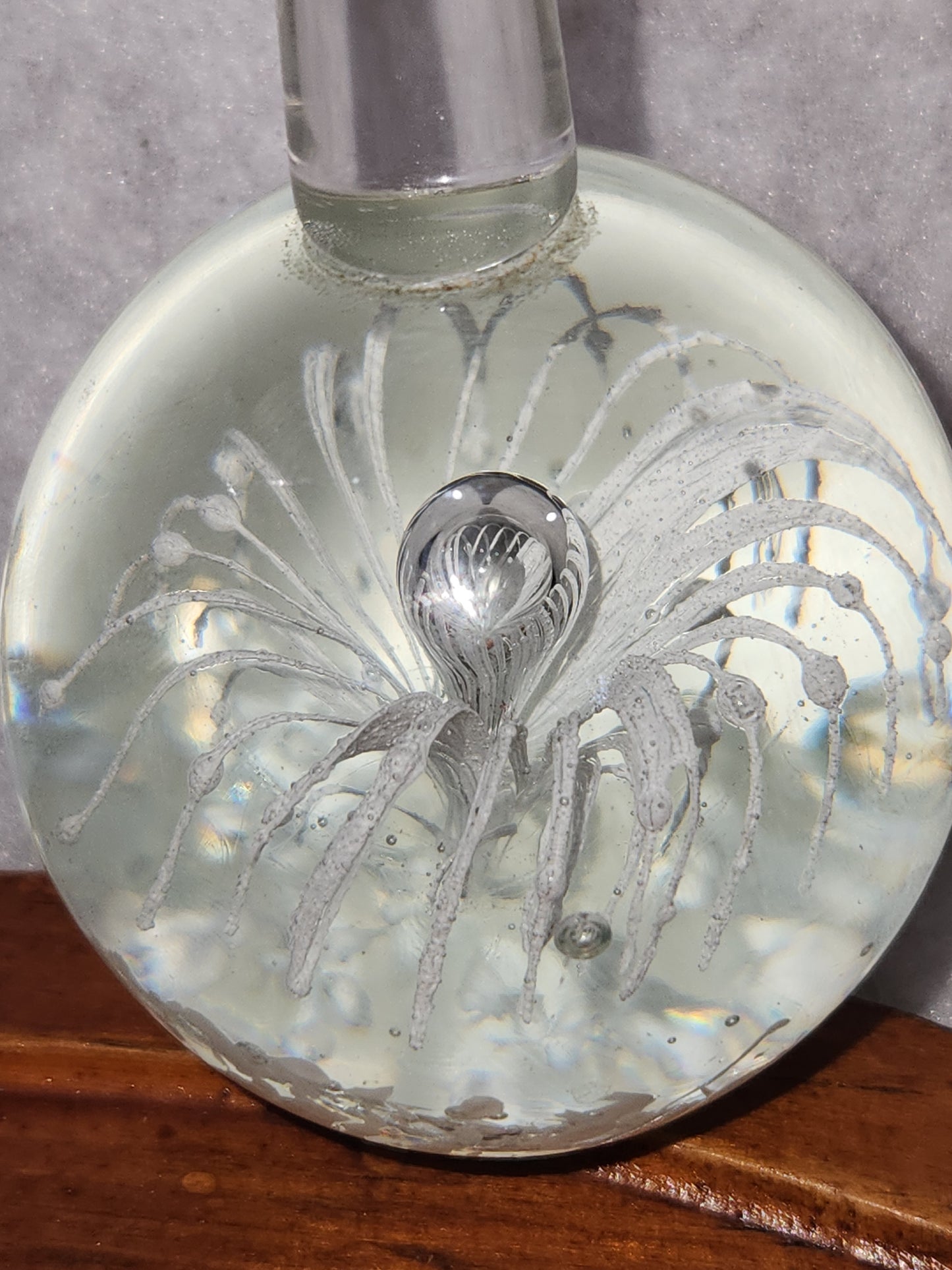 Vintage paperweight ring holder glass pw1