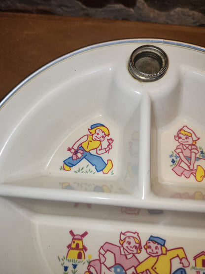 Vintage Excello Baby Food Warming Divided Dish pl54