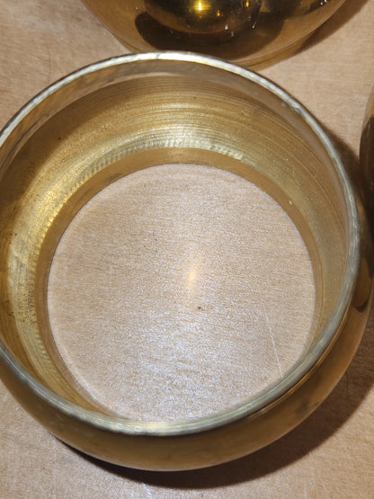 Vintage Brass Napkin Rings Smooth Set of 6 br01