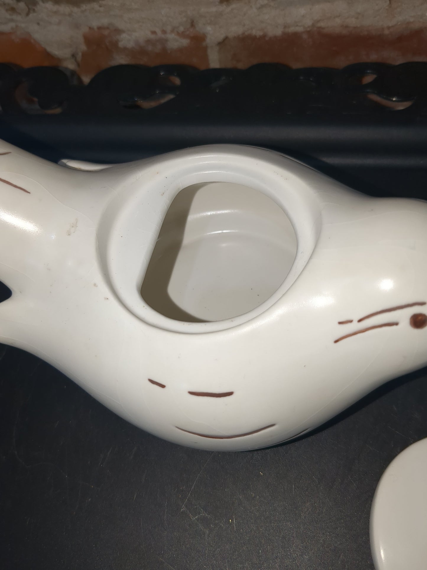 Mud Pie Bird Tea Pot with Robins Eggs And Nest