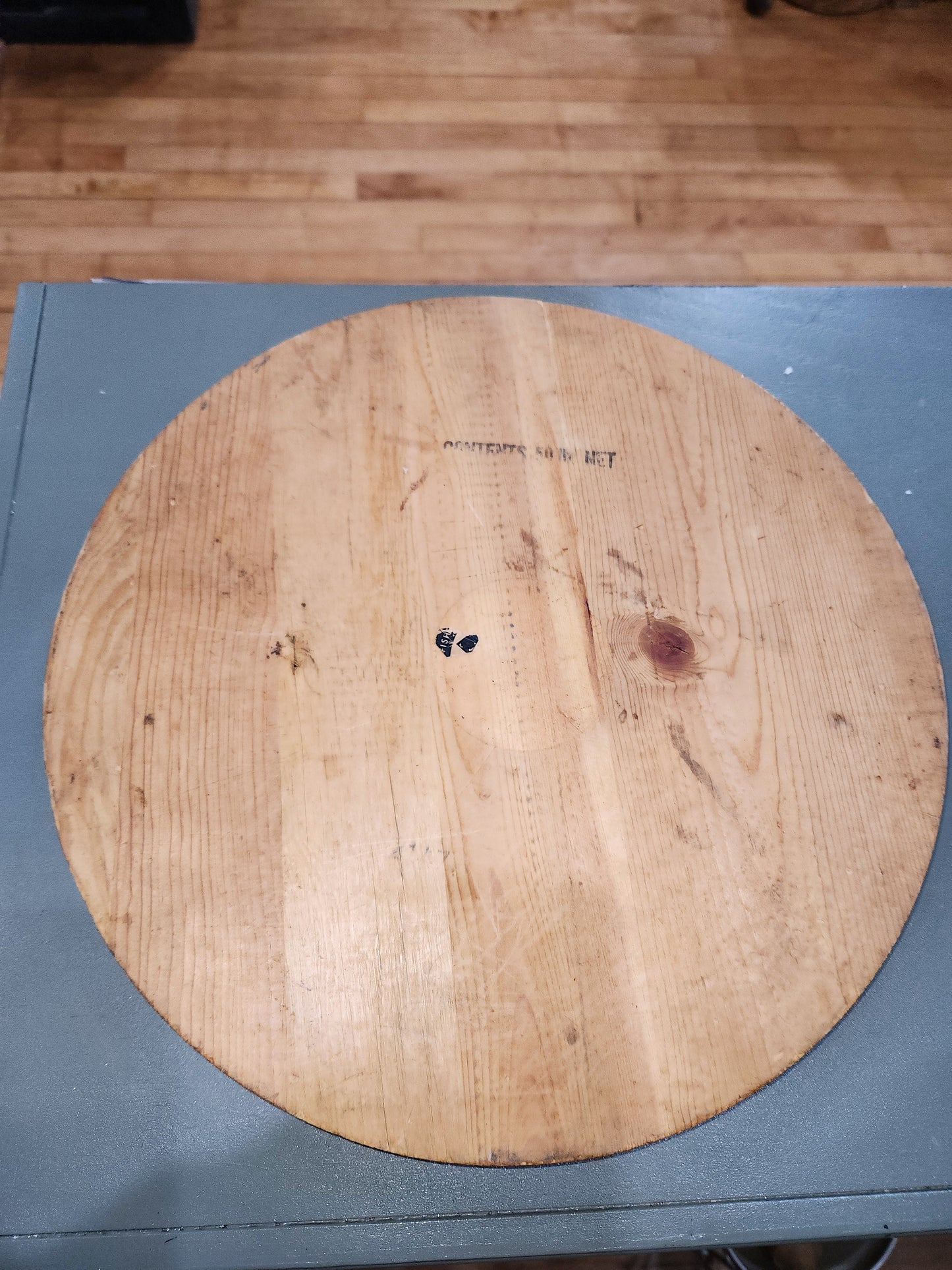 Antique Wooden lid for barrel, crate or wooden container