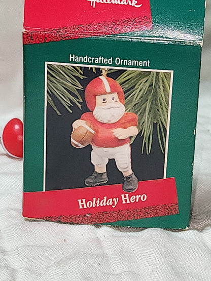 Vintage Hallmark Keepsake Ornament 1988 Holiday Hero Football Player