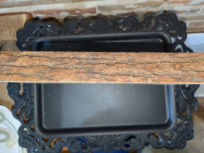 Live edge slab wood worn flag laser engraved ew52