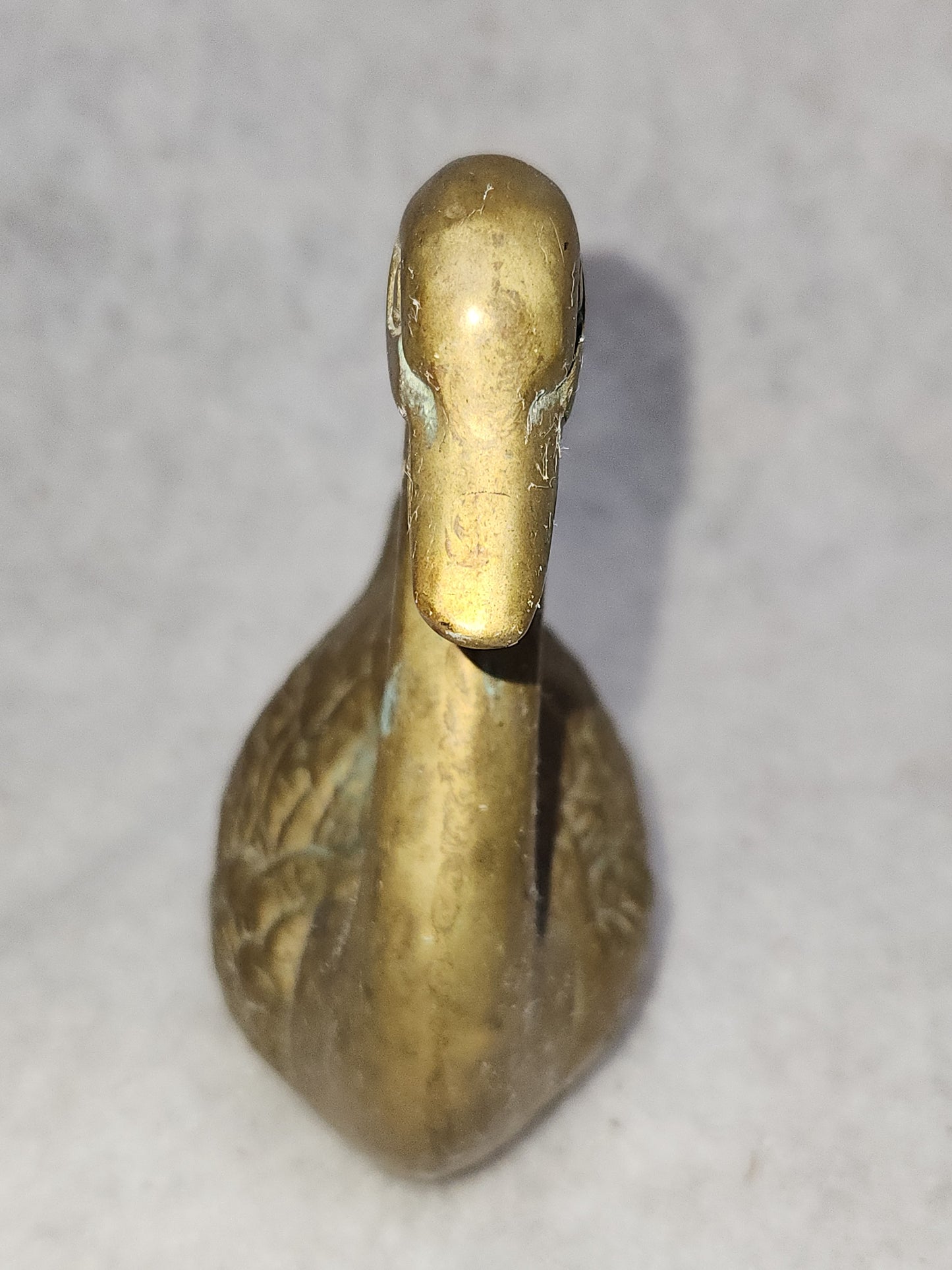 Vintage Solid Brass swimming swan patina br130