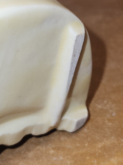 Vintage Pottery Planter Little Girl in Pink by a Fence Likely Shawnee Potter AS IS pl12