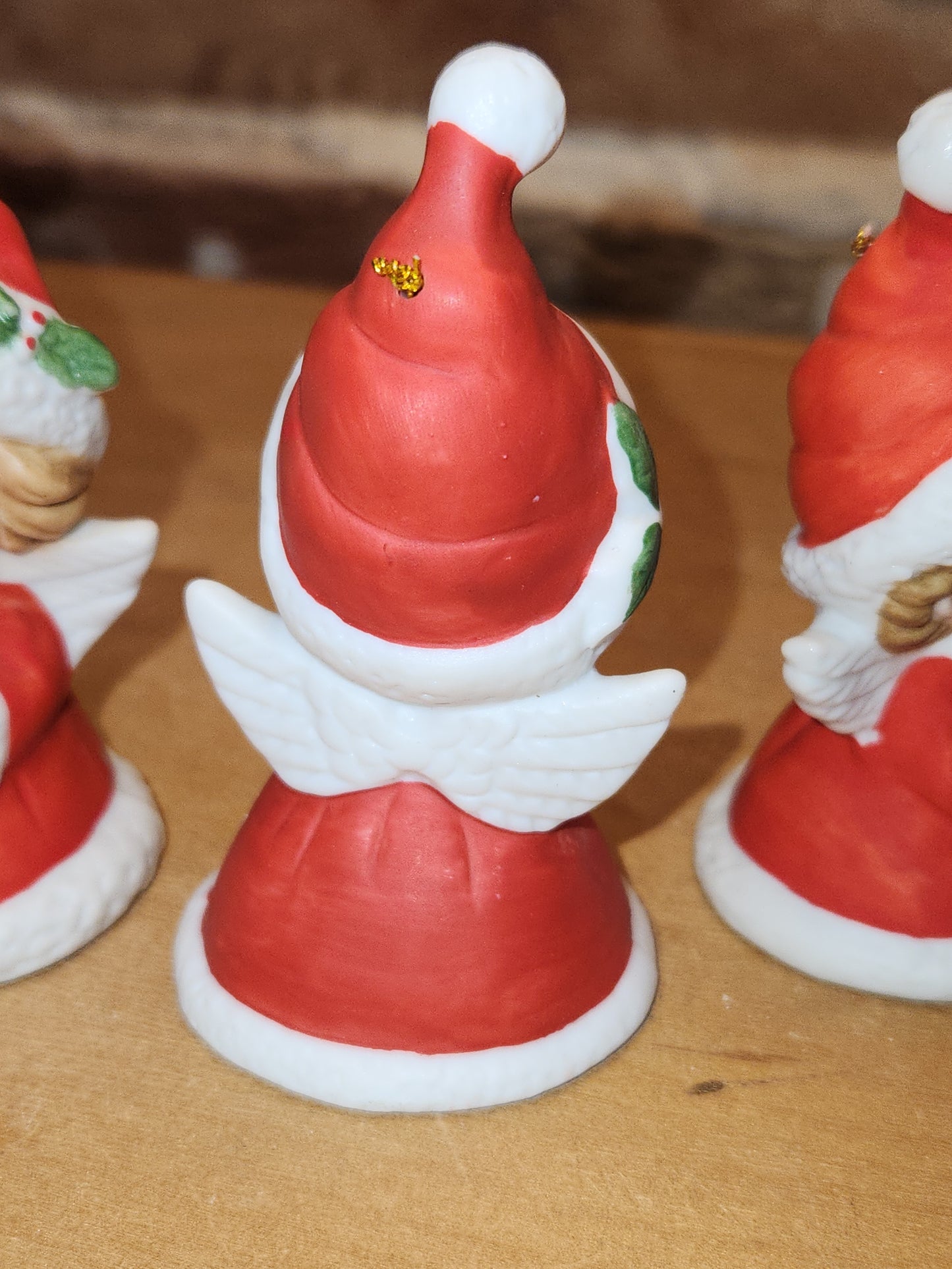 Vintage Lefton Petite Angel Girl Bell Figurines Set of 3. Praying Angel Signed.