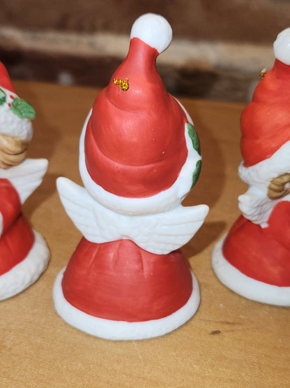 Vintage Lefton Petite Angel Girl Bell Figurines Set of 3. Praying Angel Signed.