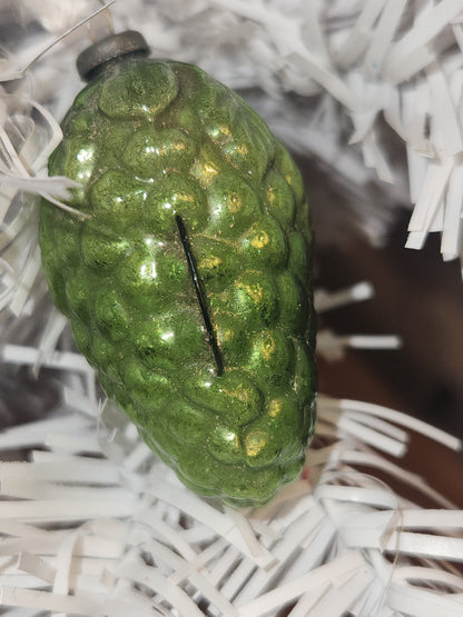 Vintage Antique Figural Glass Ornament Green Grape Cluster Christmas Ornaments for Feather Tree vo5