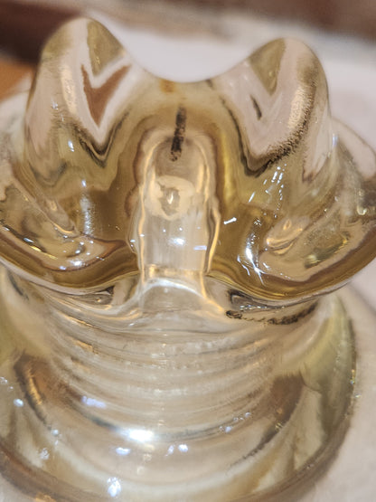 Vintage Kimble 830 Clear but Slight Amber Tint Tempered Glass Insulator 12-51 Made in USA 830a
