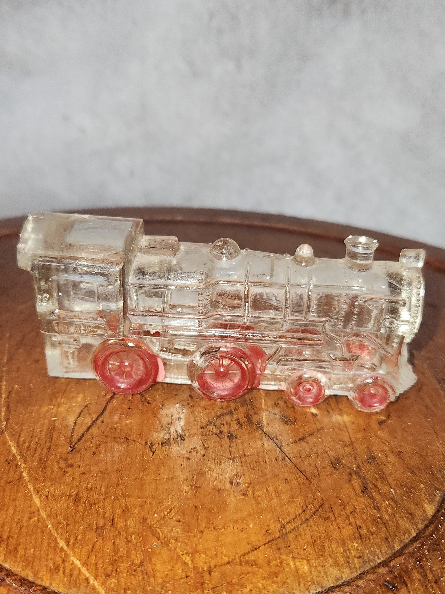 Vintage Antique Glass Locomotive Engine Candy Container Train Red Wheels V.G. & Co candy5