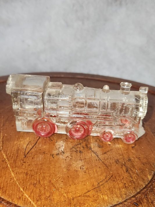 Vintage Antique Glass Locomotive Engine Candy Container Train Red Wheels V.G. & Co candy5