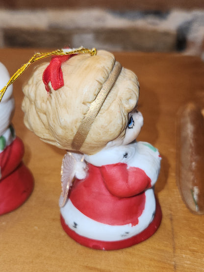 Vintage Jasco L'll Chimmers Ornament Bell Dogs and Angel set of 3