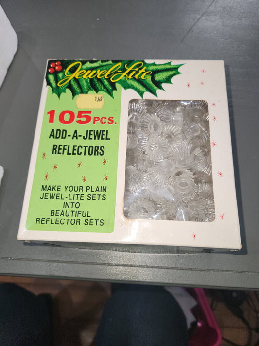 Vintage Jewel-Lite Add-A-Jewel Clear Plastic Reflectors for Christmas String Lights