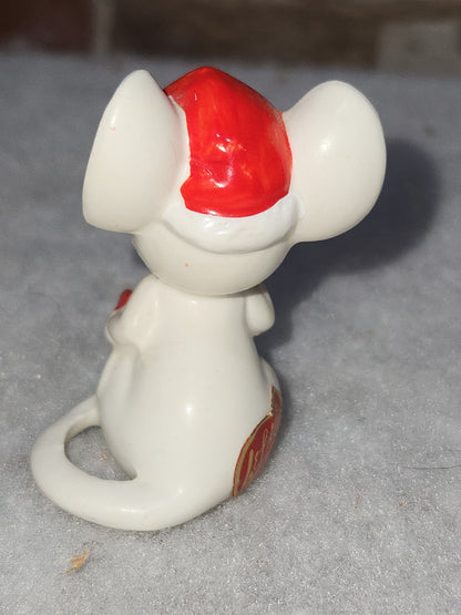 Vintage Lefton Christmas Mouse Figurine Japan le6