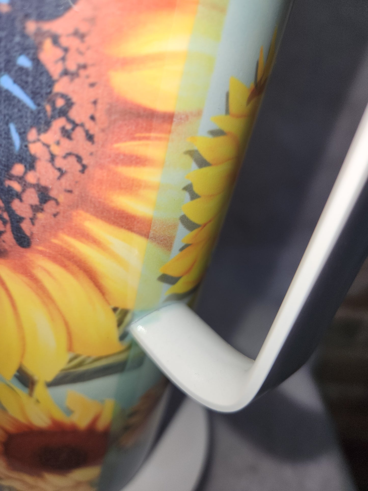 20 oz stainless steel, insulated, tumbler with handle Sunflower  & Butterflies